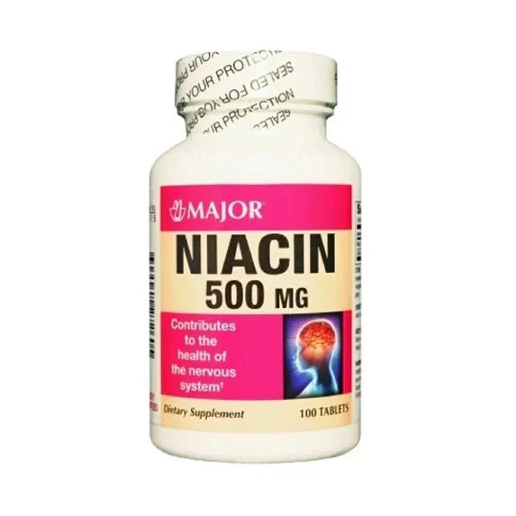 Major Niacin 500 mg Dietary Supplement 100 Tablets - Imagem 3 de 3