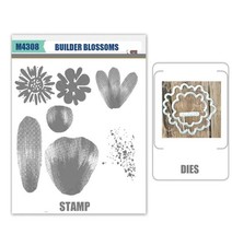 BUILDER BLOSSOMS Stamps and Metal Cutting Dies DIY Scrapbooking Album Card
