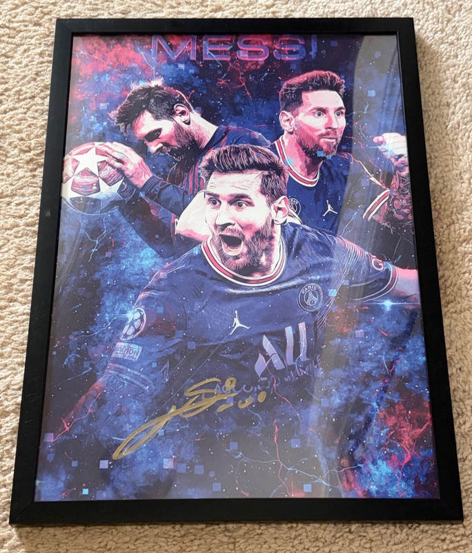 Lionel Messi Signed Autographed Framed Art Poster Print Photo Collage World Cup!