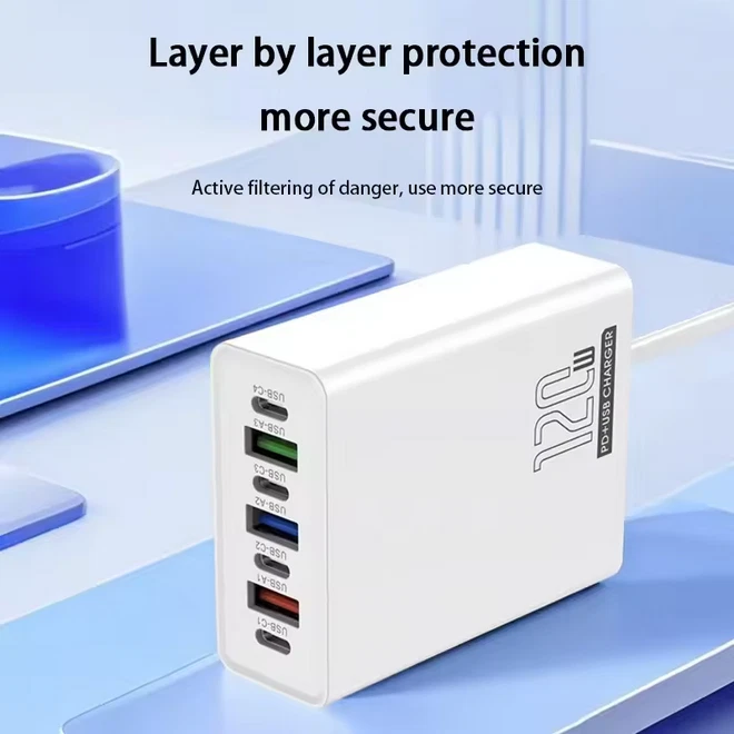 120W Desktop Multiport Ladegerät | 7-Port Schnelllade-Station (USB & USB-C) - Bild 4 von 4