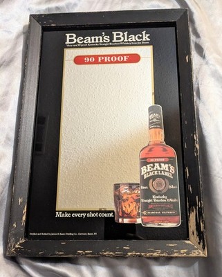 Vintage Jim Beam Bourbon Advertising Mirror Black Label- Very Rare