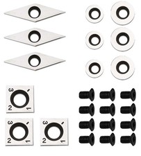 12 Pieces Carbide Cutter Inserts Set For Wood Lathe Turning Tools (14mm Squar...