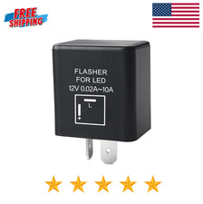 2-Pin Electronic Turn Signal Flasher Relay, 12V Flasher Relay for Motorcycle LED