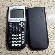 Texas Instruments TI-84 Plus Graphing Calculator Tested Working with Cover