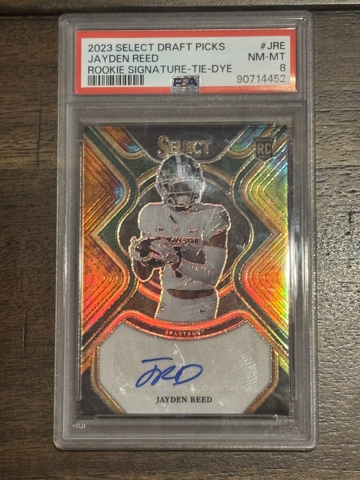 Jayden Reed Panini Select Draft Picks Rookie Signatures #JRE Tie-Dye