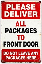 Package Delivery Tin Metal Signs Home D cor Rustic Notice Wall Decor 12x8 Inches