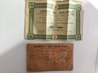 LOT 2 AKTIEN KREDIT SÜDOST SCHÖN 1928 + BRIEF GELADENER VERSAND BE