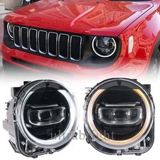 Paar LED Scheinwerfer Mit DRL Fernlicht Abblendlicht Für Jeep Renegade 2014-2021