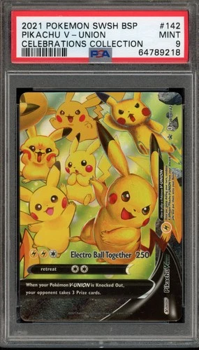 Pokemon Pikachu V-Union Celebrations Coll. Black Star Promo SWSH142 PSA 9 Mint