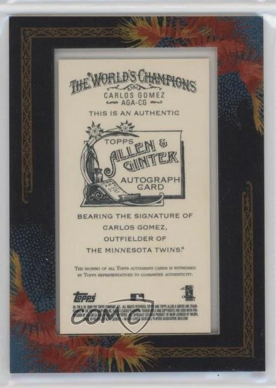 2009 Topps Allen & Ginter's Framed Mini Auto Carlos Gomez #AGA-CG Auto - Image 2 of 2