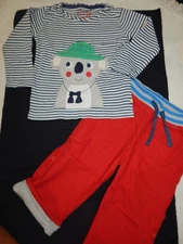 2 Pc FRUGI Boys 18-24 Months Koala Applique Shirt Lined Pants SET ADORABLE