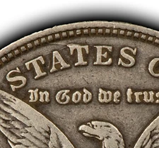 1921-D $1 Morgan Silver Dollar - VAM-1Q "Pompadour T - Die Break T - SKU-D6663