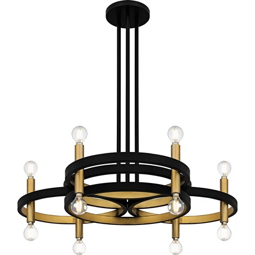 Matte Black  Chandelier from the Winsland Collection - Picture 3 of 6