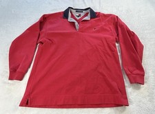 Tommy Hilfiger Shirt Men Red Large 100 Cotton