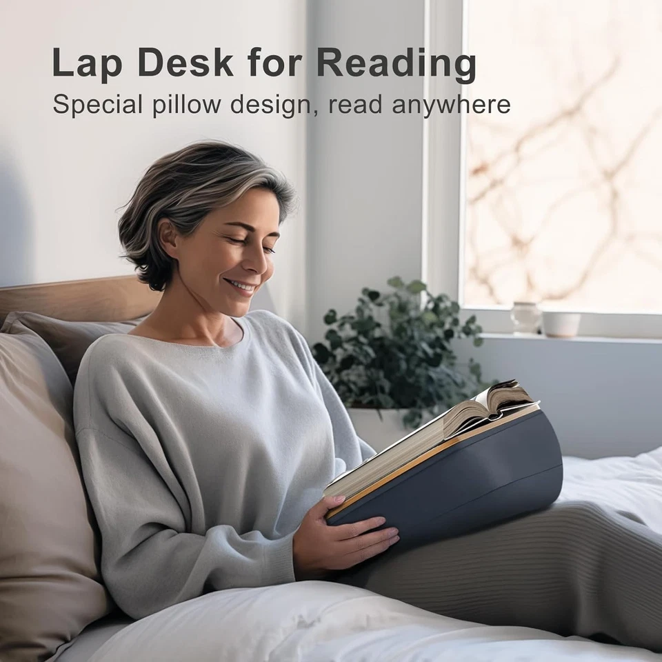 Plush Reading Pillow Stand with Device Slot - Portable Comfort for Book Lovers - Image 4 of 4