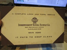 Independent Towel Supply Company Cleveland Ohio Advertising Ink Blotter Linens