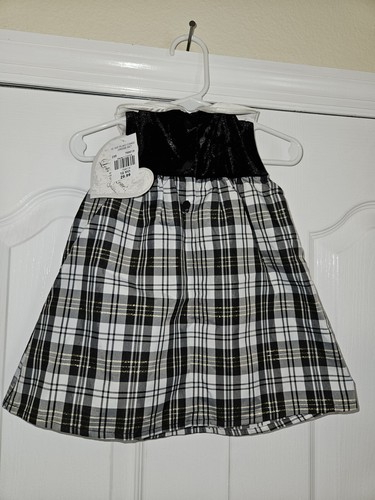 Nuevo con etiquetas Vestido a Cuadros Blanco y Negro Lots of Love para Niñas 12M NUEVO - Imagen 5 de 6
