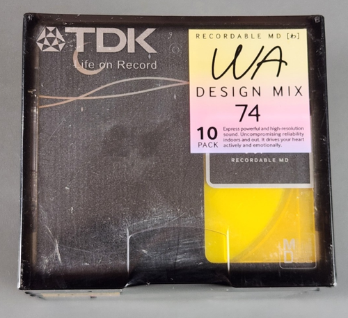 TDK "WA" 74 min MiniDisc 10 pack MD Pink Blue Yellow Green Black NEW Color - Picture 3 of 6