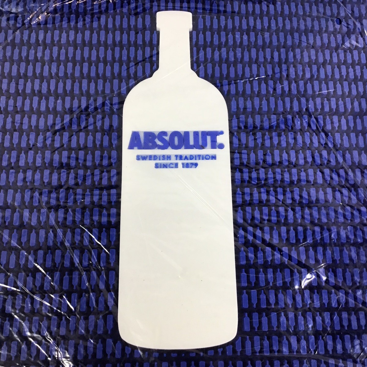 Hard Alcohol Logo Rubber Bar Mat 14 inch x 14 inch Blue White New