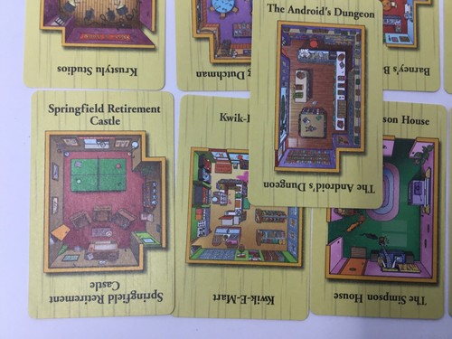 Juego de mesa Los Simpson CLUE 9 tarjetas de ubicación de escena del crimen de repuesto - Imagen 5 de 6