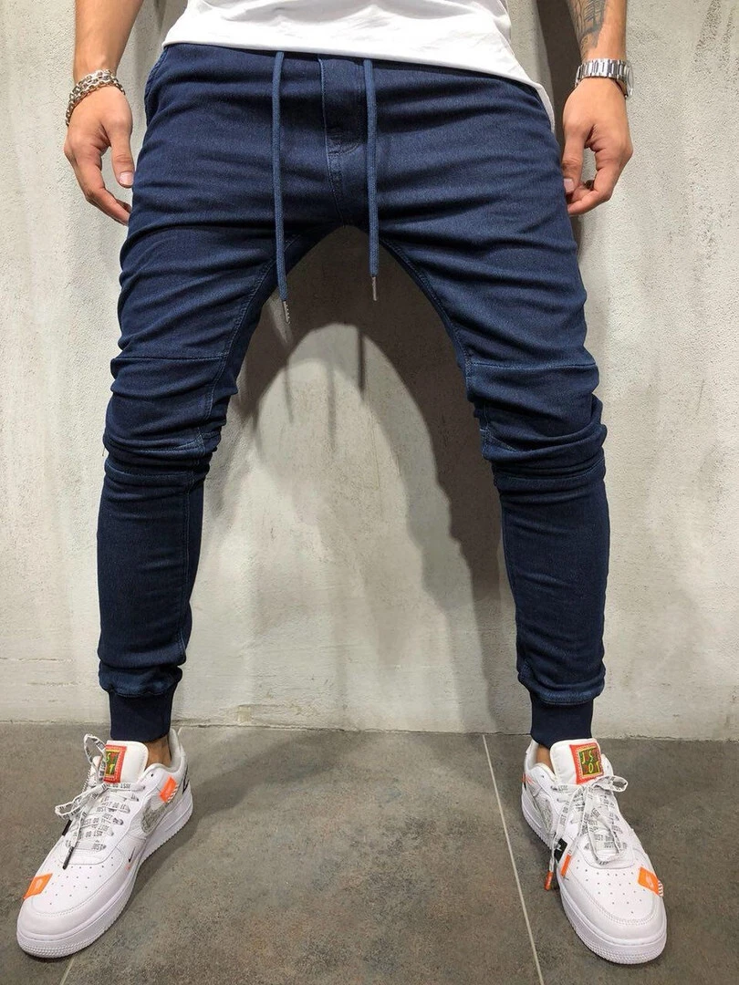 Slim Stretch Dress Pants Men Casual Sweatpants Solid Sport Joggers