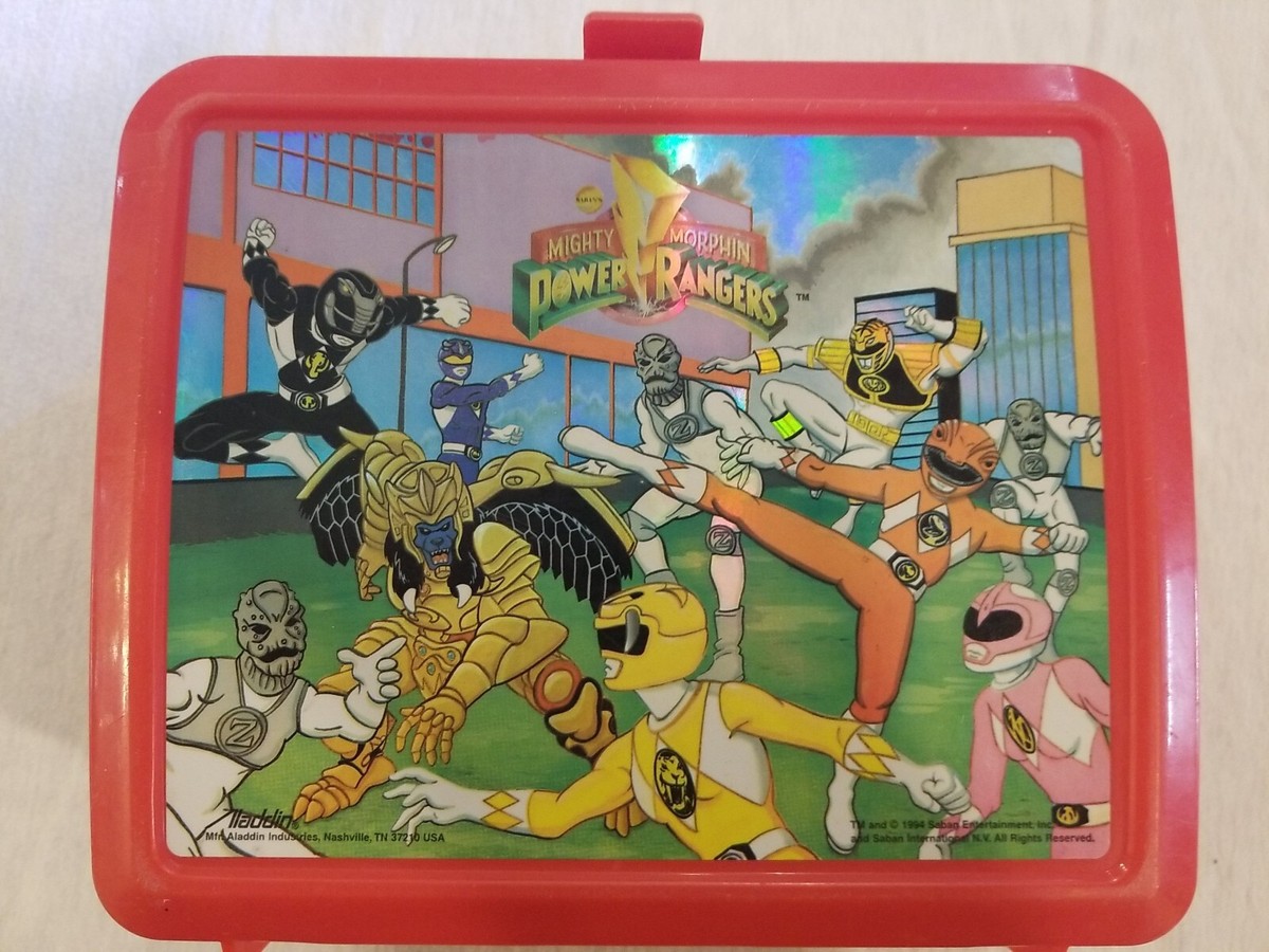美品1980年頃 共箱付◆シンセイ バトルレンジャー オフロードカー ラジオコン VTG 1994 Power Rangers Mighty Morphin Red Aladdin Lunch Box Only