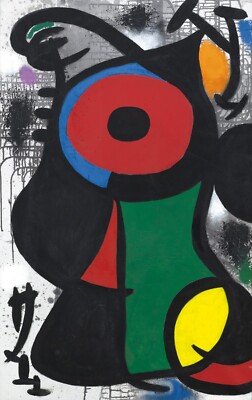 JOAN MIRO Poster or Rolled Canvas Print ''PERSONNAGE FASCINANT''
