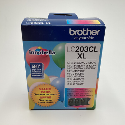 Brother LC2033PKS 550 Page Yield Innobella Ink Cyan/Magenta/YL (3/Pack) 05/2027