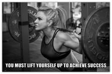 Workout Motivational Poster Art Print 11x17 Weight Lifting Home Gym Wall Decor