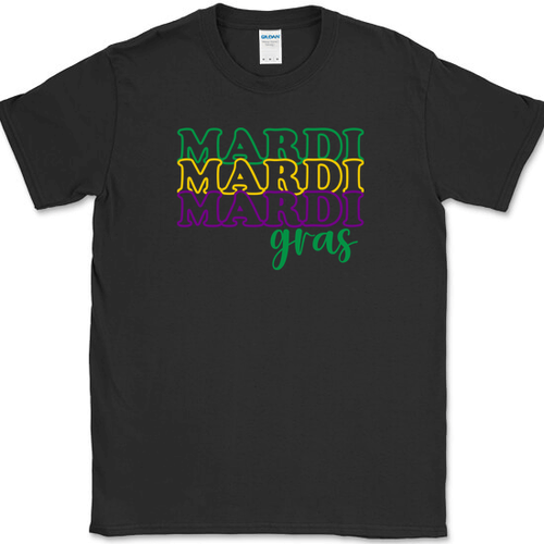 Triple Mardi Gras T-Shirt Party Carnival Celebration Holiday Tee - 第 1/10 張圖片