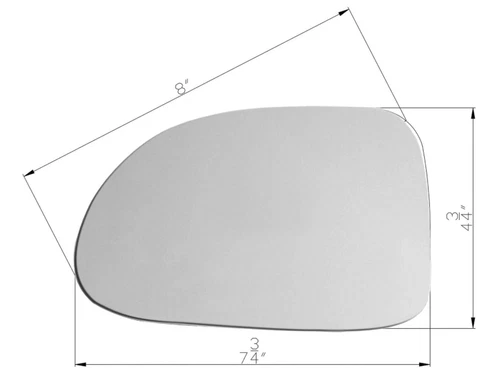 Mirror Glass for 5x7" Non-Heated W/ Pads 97-04 Dakota 98-03 Durango Driver Side