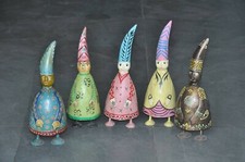 5 Pc Iron Handpainted Colorful Handcrafted Snowman/Dwarfs Models/Figurine