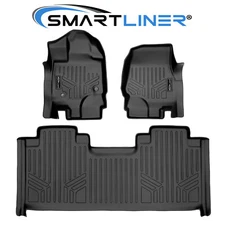 SMARTLINER Custom Fit Floor Mats 2 Row Liner Set 2015-2025 Ford F-150 SuperCrew