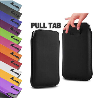Pull Tab Flip Sleeve Case For IPhone 11-15 Pro Max & XS - PU Leather Pouch Cover