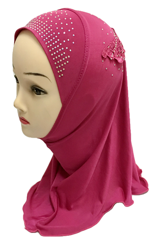 2-6Y Kids Girls Hijab Muslim Head Scarf Turban One Piece AI Amira Islamic Shawl - Picture 4 of 25