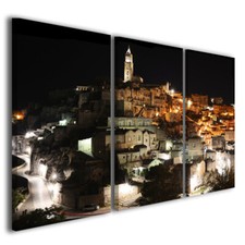 Quadri moderni Matera at night sassi di matera stampe su tela paesaggi italiani