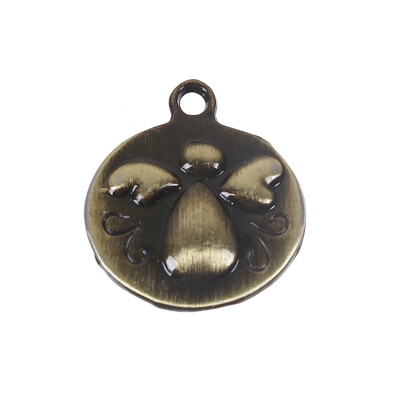 10 Angel Charms Round Disk Antique Bronze Tone Metal 21 x 18 mm US Seller  533 