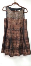 *SALE*~Women's Nanette Lepore Brown**Sequin* Top Sleeveless Dressy Short DRESS 6