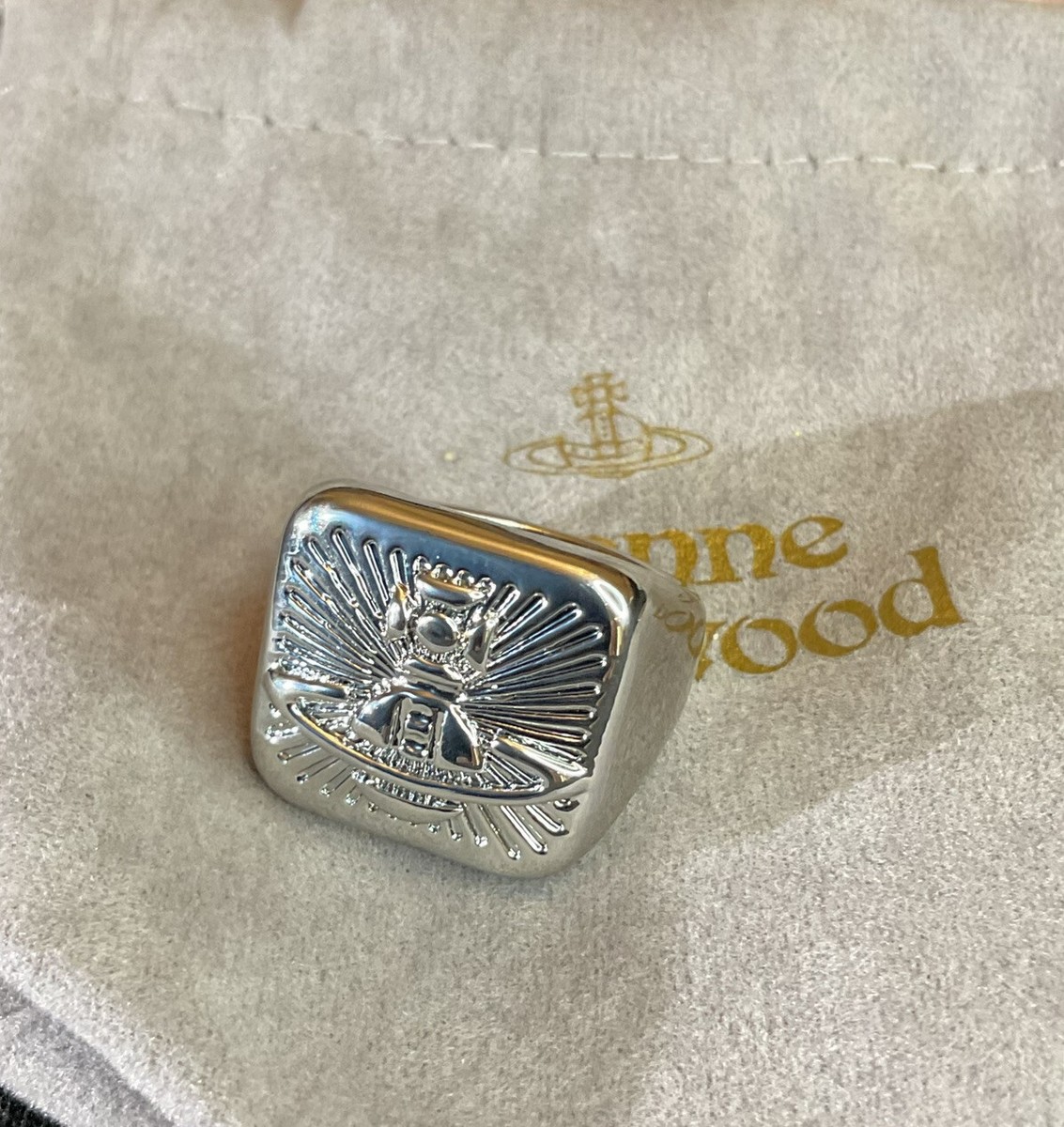 Vivienne Westwood Nana silver tone square logo sturn orb
