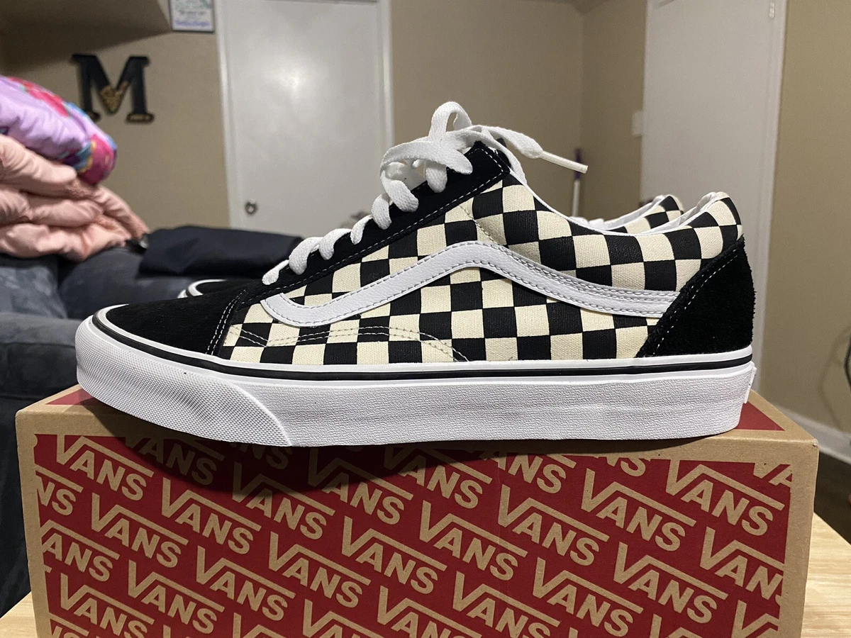 VANS Checkerboard Primary Check Old Skool Black & White Kids Shoes