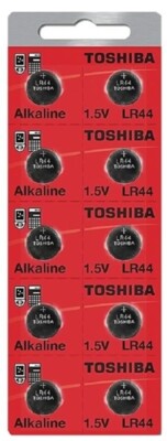 LR44 / AG13 Toshiba 1.5V Alkaline Pack Of 10 Button Cell Batteries 