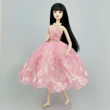 Fashion Doll Clothes For 11.5" Doll Outfits Pink Feather Ballet Dress 1/6 Toy
