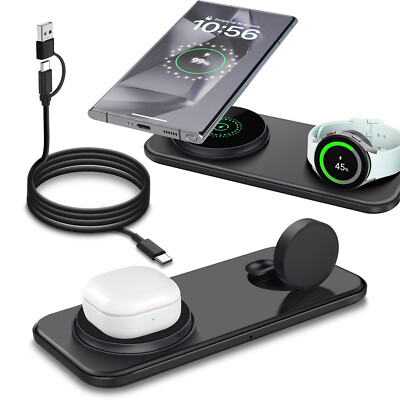 DE Wireless Charger 2in1 Matte Pad für Samsung Galaxy Watch 8/Ultra S25 Edge S24