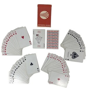 Vintage Continental Airlines Playing Cards  COMPLETE Single Deck Collectible