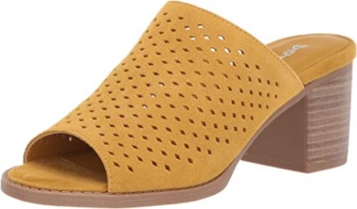Dirty Laundry Women Take All Split Suede Slip On Open Toe Shoes - Sz 9 M Mustard