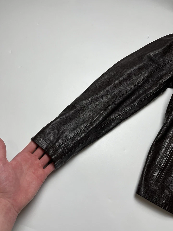 CP Company Archive Biker Leather Jacket Size 48 - Image 3 of 4