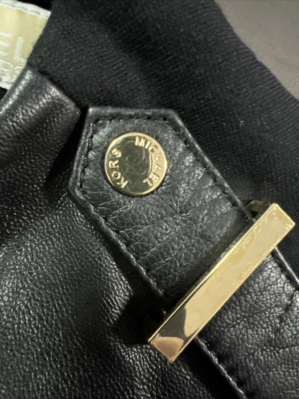 Abito donna Michael Kors piccolo nero pelle di agnello manica lunga zip tasche Italia