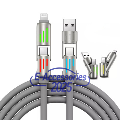 PD 240W 4 in 1 Multi USB Phone Data Cable Fast Charging Cable USB C Micro Type C