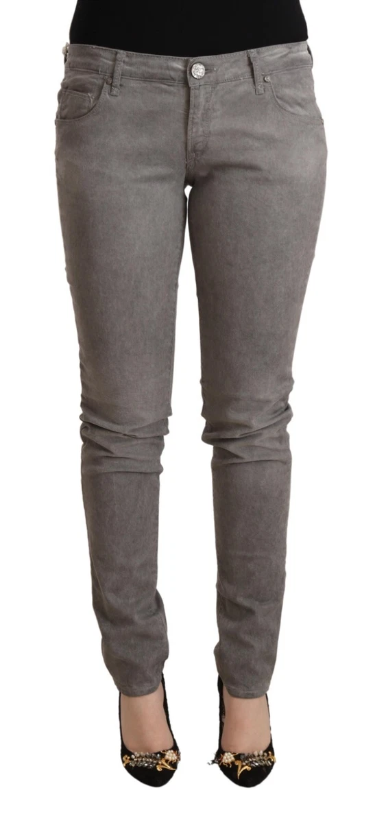 Jean gris taille basse femme new arrivals