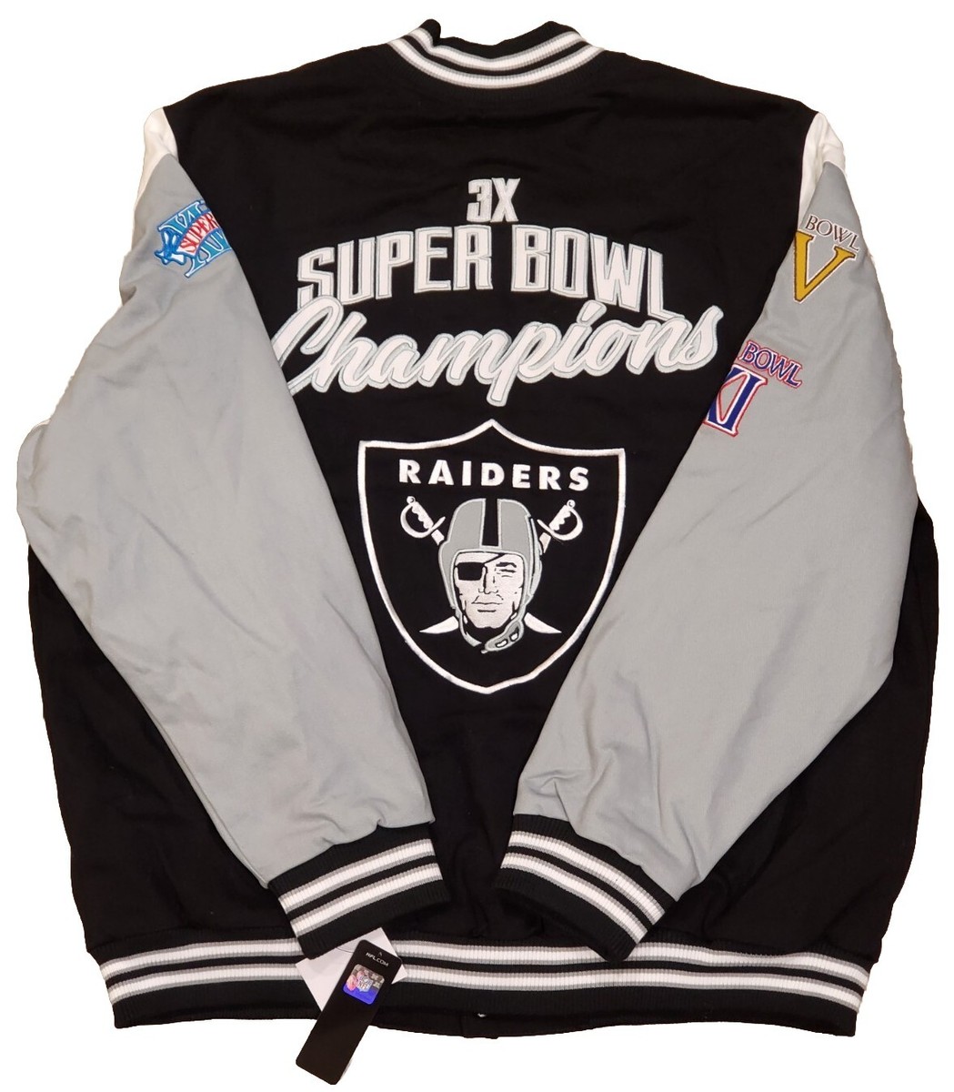 Men's Las Vegas Raiders 3X Super Bowl Champions Varsity Jacket | eBay